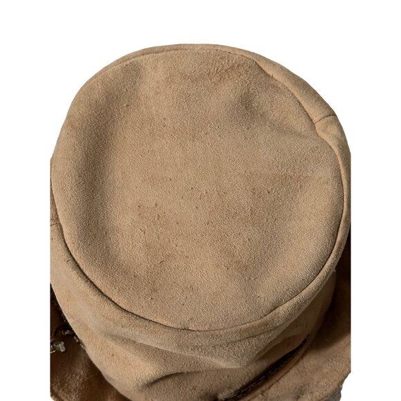 Vintage Khaki Peaked Cap With Lace Running Through Top - Picture 2 of 7